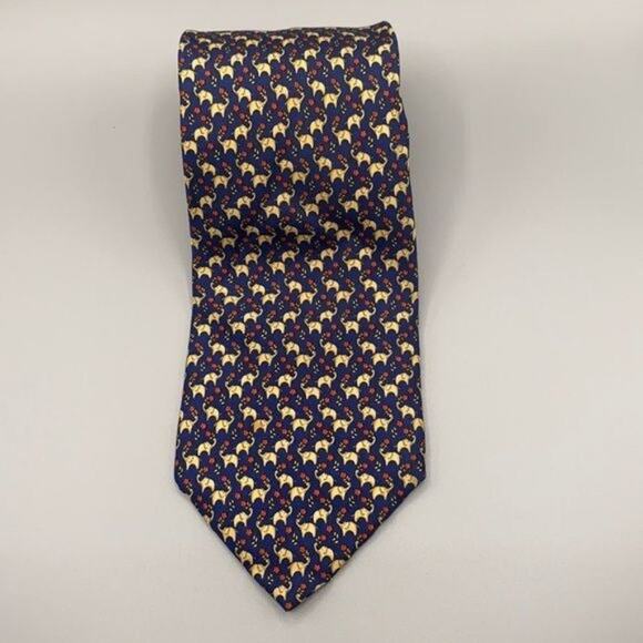 Salvatore Ferragamo Elephant print Men's Neck Tie - Picture 1 of 6